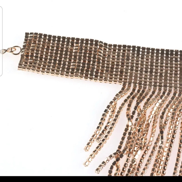 Dolls kill gold rhinestone chain choker - Picture 4 of 7